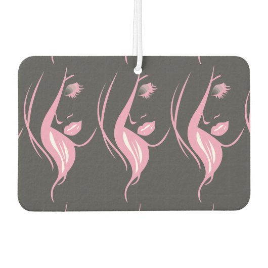 Die rosa Silhouette der Frau Autolufterfrischer (Vorderseite)
