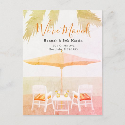 Die rosa, tropischen Stühle ziehen Ankündigungspostkarte (Vorderseite)