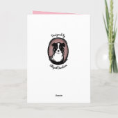 Die rosa u. schwarze Border-Collie danken Ihnen Dankeskarte (Rückseite)
