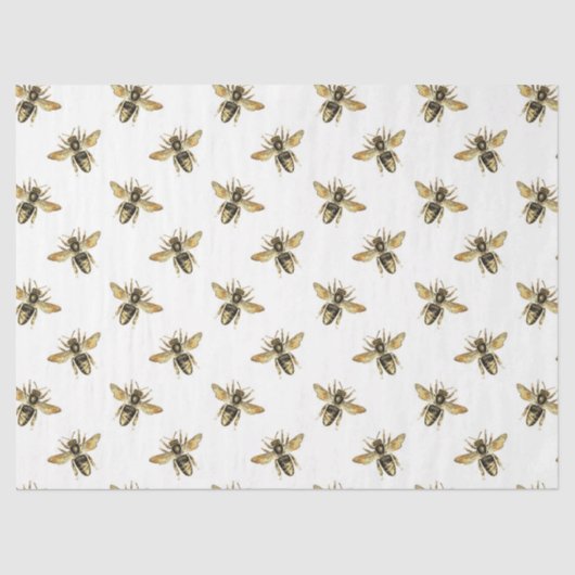 Die rosa und goldene Bienenreihe Design 11 Seidenpapier (Vorderseite)