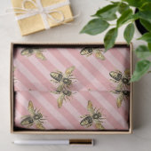 Die rosa und goldene Bienenreihe Design 12 Seidenpapier (Geschenk)