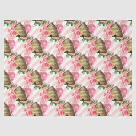 Die rosa und goldene Bienenreihe Design 15 Gewebep Seidenpapier