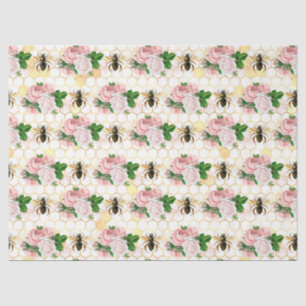 Die rosa und goldene Bienenreihe Design 17 Gewebep Seidenpapier