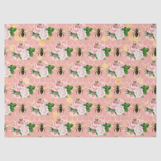 Die rosa und goldene Bienenreihe - Design 18 Seidenpapier (Vorderseite)