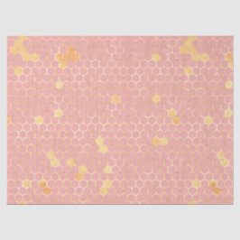 Die rosa und goldene Bienenreihe - Design 2 Seidenpapier