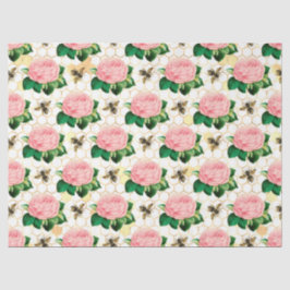 Die rosa und goldene Bienenreihe - Design 4 Seidenpapier