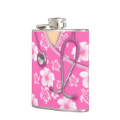 Die rosa und weißen medizinischen flachmann (Links)