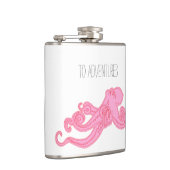 Die rosa Vintage Krake kraken Seeabenteuer Flachmann (Rechts)
