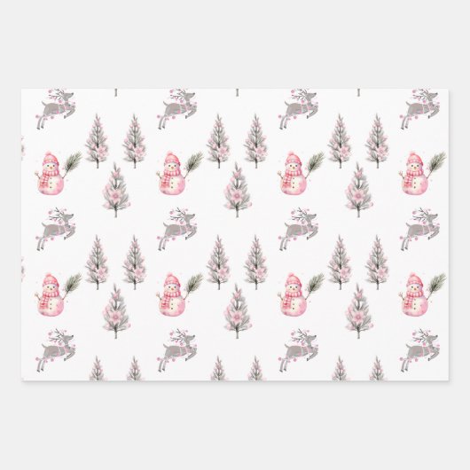 Die rosa Weihnachtskollektion1 Geschenkpapier Set (Vorderseite)