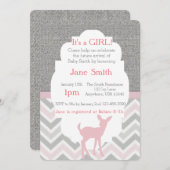 Die rosa Zickzack Baby-Rotwild u. die Einladung (Vorne/Hinten)