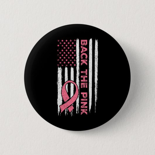 Die rosafarbene schwarze Flagge - Brustkrebs A Button (Vorderseite)