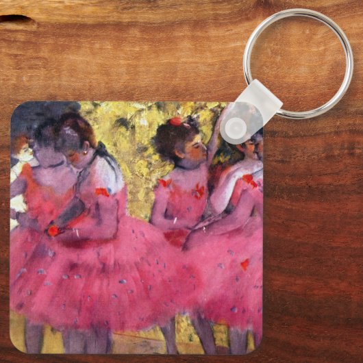 Die rosafarbenen Tänzer vor dem Ballett von Edgar  Schlüsselanhänger (Rückseite)