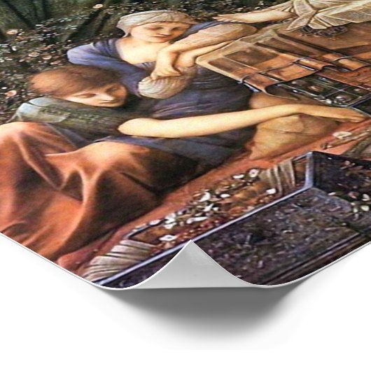 Die Rose Bower von Edward Burne Jones Poster (Ecke)