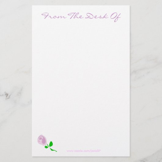 Die Rose Briefpapier (Vorderseite)