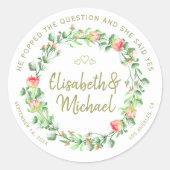 Die Rose der Gartenanlage begraben moderne romanti Runder Aufkleber (Vorderseite)