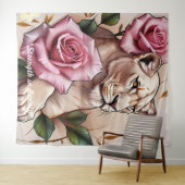 "Die Rose der Löwin" Wandteppich (Beispiel (Horizontal))