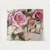 "Die Rose der Löwin" Wandteppich (Vorderseite (Horizontal))