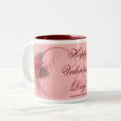 ~ die ROSE des VALENTINES auf Rosa Zweifarbige Tasse (Vorderseite Links)