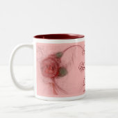 ~ die ROSE des VALENTINES auf Rosa Zweifarbige Tasse (Links)