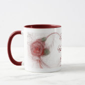 ~ die ROSE des VALENTINES auf Weiß Tasse (Links)