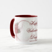 ~ die ROSE des VALENTINES auf Weiß Tasse (Vorderseite Links)