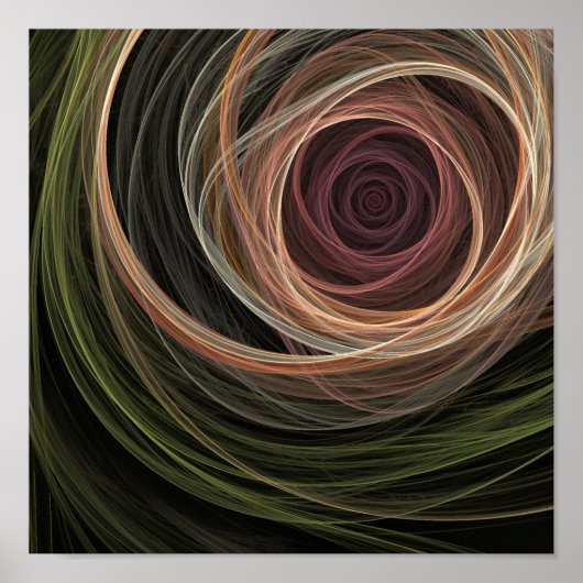 Die Rose Digitales Abstraktes Fraktal Kunst Poster (Vorne)