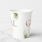 Die Rose Dusty Greenery Baby Dusche Pappbecher (Rechts)