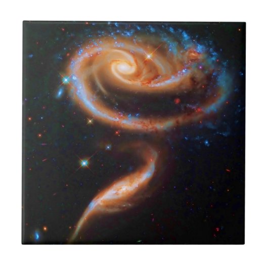Die Rose Galaxien, Arp 273 Fliese (Vorderseite)
