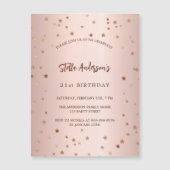 Die Rose Goldstars Magneteinladung (Vorderseite)