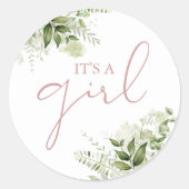 Die Rose Greenerity Baby Dusche ist ein Gaumen Runder Aufkleber (Vorderseite)