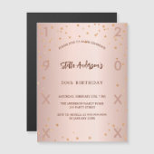 Die Rose ist goldene Sterne Jahr Luxus Magneteinladung (Vorne/Hinten)