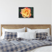 Die Rose ist schön rosa und gelb Leinwanddruck (Insitu (Schlafzimmer))