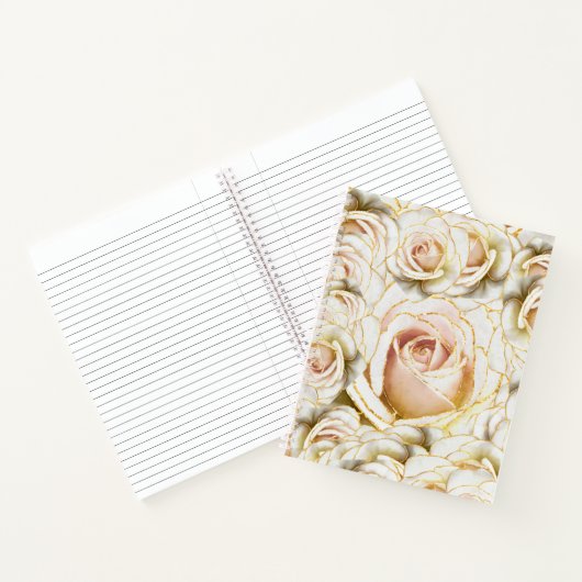 Die Rose Melange (Weiß und Rosa) Notizblock (Innenseite)