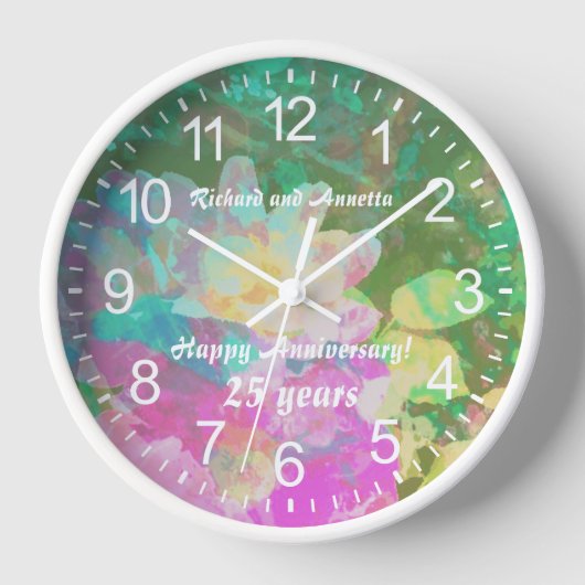 Die Rose "Pastell" - Uhr (Vorderseite)