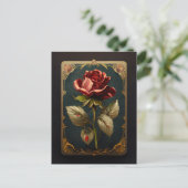 Die Rose Postkarte (Stehend Vorderseite)