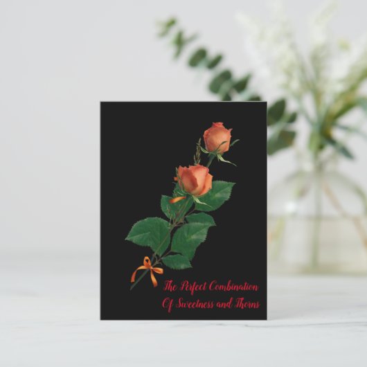 Die Rose Postkarte (Stehend Vorderseite)