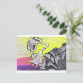 Die Rose Postkarte (Stehend Vorderseite)