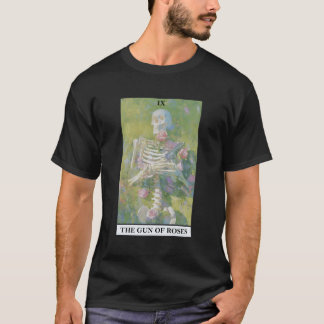 Die Rose Skeleton Tarot Card Blume Gothic Aesthe T-Shirt