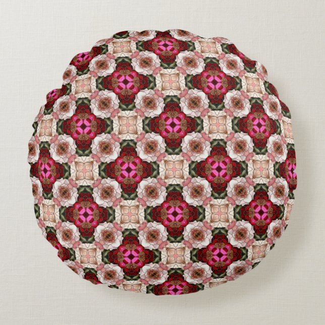 Die Rose Treasury Rundes Kissen (Vorderseite)