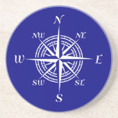 Die Rose umfasst das Blau- und Weißküstendekor Untersetzer (Vorne)