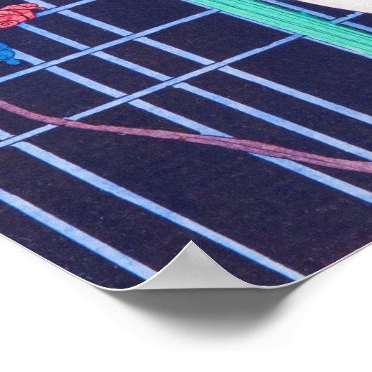 Die Rose und das Night Art Deco Poster (Ecke)