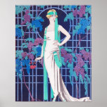 Die Rose und das Night Art Deco Poster<br><div class="desc">Die Rose und das Night Art Deco Poster. Art Deco Illustration aus den 20er Jahren. Der französische Künstler Georges Barbier malte in den 1920er Jahren hübsche Pariser Darstellungen. In seiner Arbeit waren oft Damen und Paare in Staaten von Ruhe, ennui und leichter Langeweile zu sehen. Die Rose und die Nacht...</div>