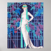 Die Rose und das Night Art Deco Poster (Vorne)