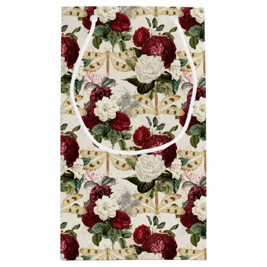 Die Rose- und Dragonfly-Serie (Design 10) Kleine Geschenktüte (Rückseite)