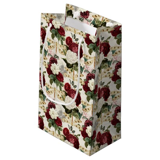 Die Rose- und Dragonfly-Serie (Design 10) Kleine Geschenktüte (Rückseite Schrägansicht)