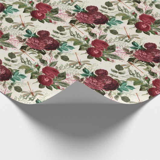 Die Rose- und Dragonfly-Serie (Design 14) Geschenkpapier (Ecke)