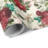 Die Rose- und Dragonfly-Serie (Design 14) Geschenkpapier (Rolleneckpunkt)