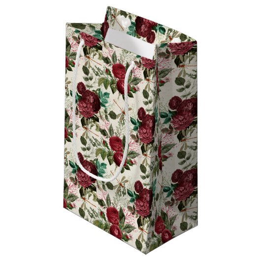 Die Rose- und Dragonfly-Serie (Design 14) Kleine Geschenktüte (Vorderseite Schrägansicht)