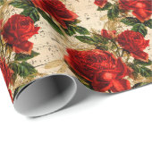 Die Rose- und Libellen-Serie (Design 17) Geschenkpapier (Rolleneckpunkt)
