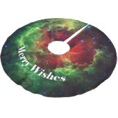 Die Rose Unicorns Rosette Nebel Polyester Weihnachtsbaumdecke (Schrägansicht)